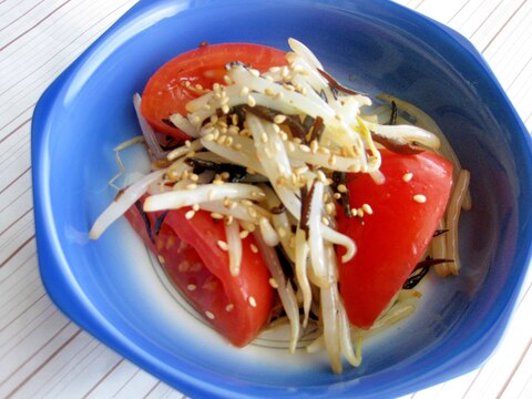 簡単美味い☆ひじきとトマトともやしのサッパリサラダ